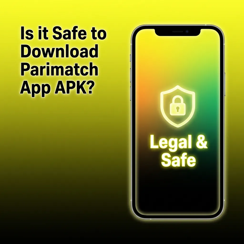 Secure Parimatch Android app download interface with safety icons.