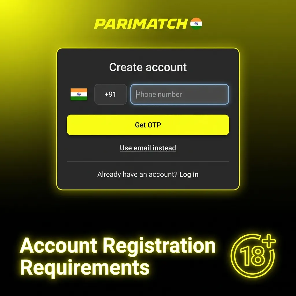 Account registration requirements: 18+, one account limit, valid ID, and terms acceptance.