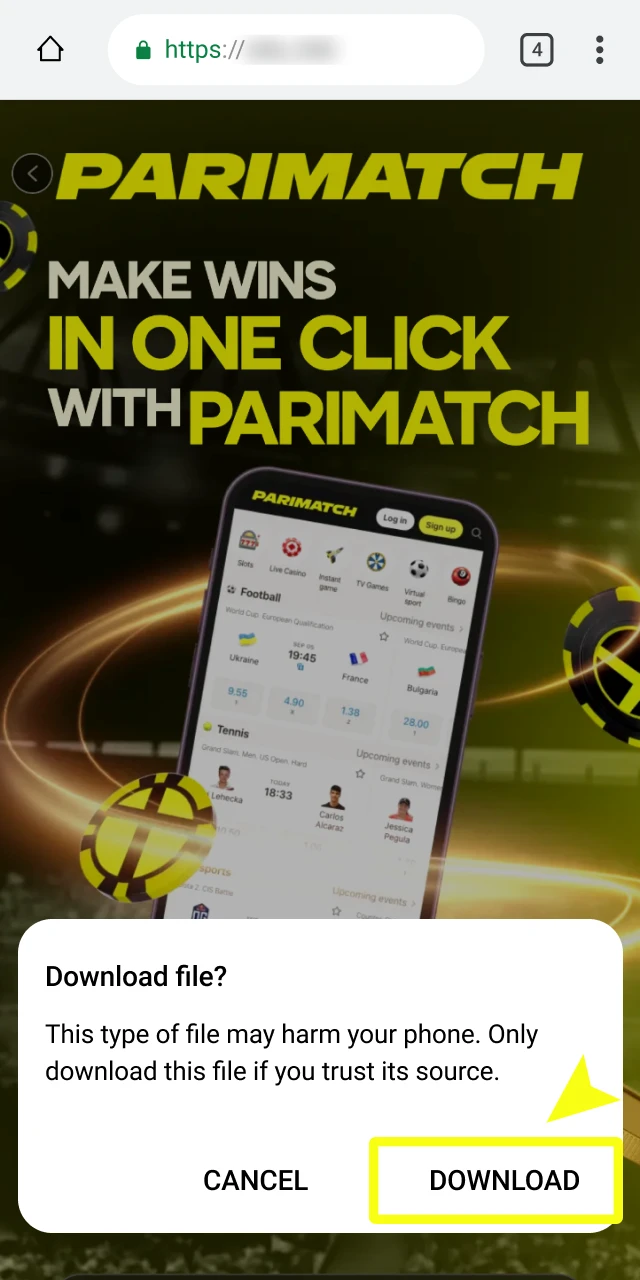 parimatch app android how to confirm download