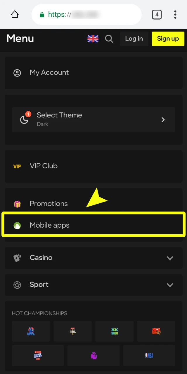 parimatch app android how to open website