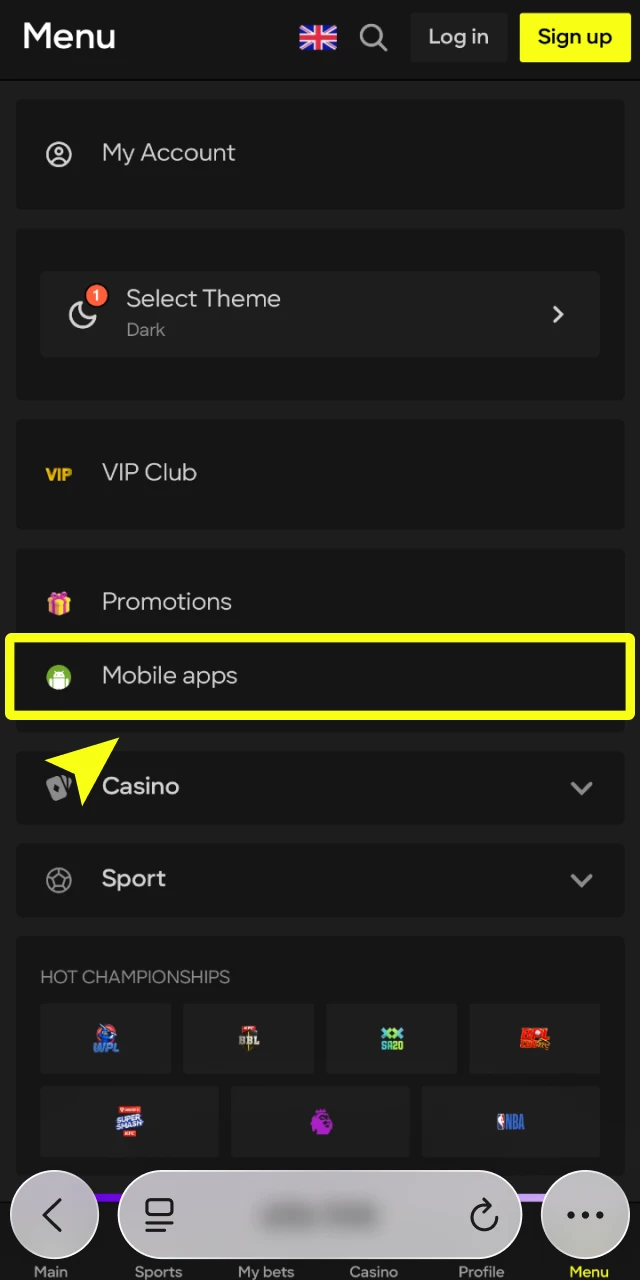 parimatch app ios how to open website