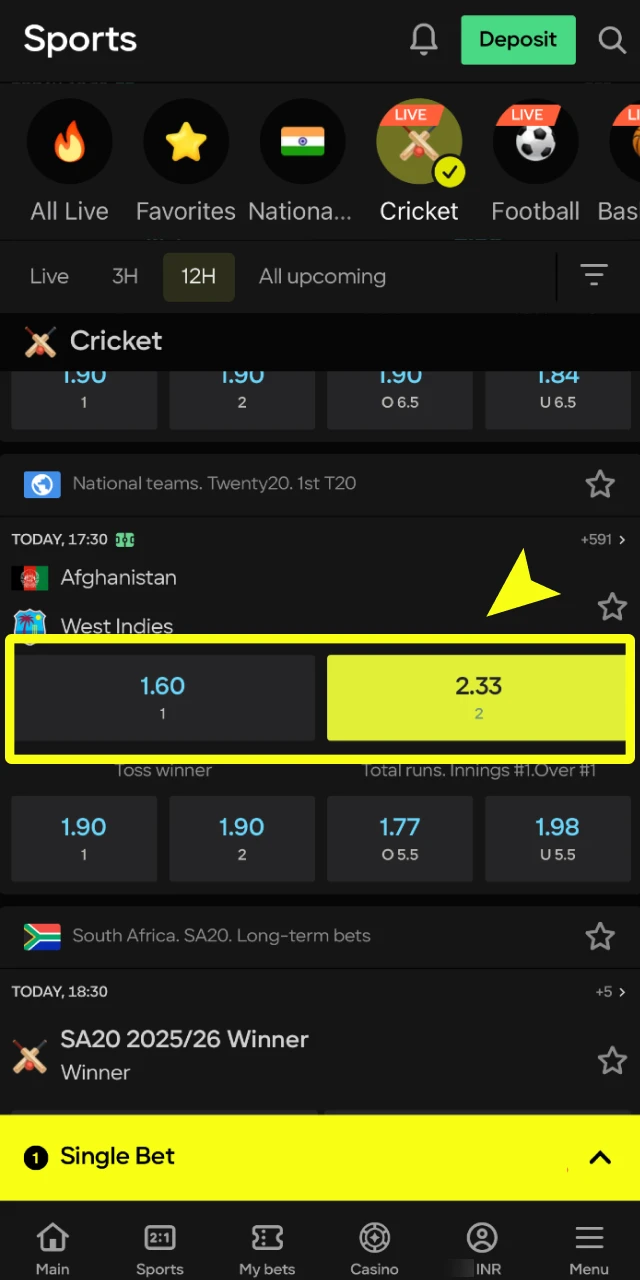 parimatch how to bet click odds